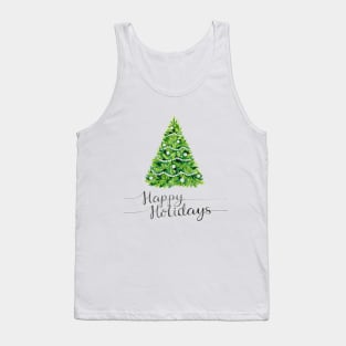 Happy Holidays Christmas tree Tank Top